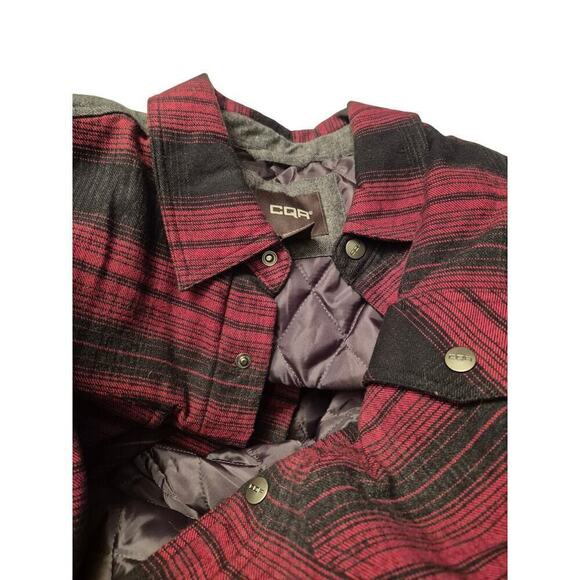 CQR Cotton Tactical Shirt-jack Red/Blk/Gry Plaid Snap Down Sz L NWOT - Picture 2 of 7